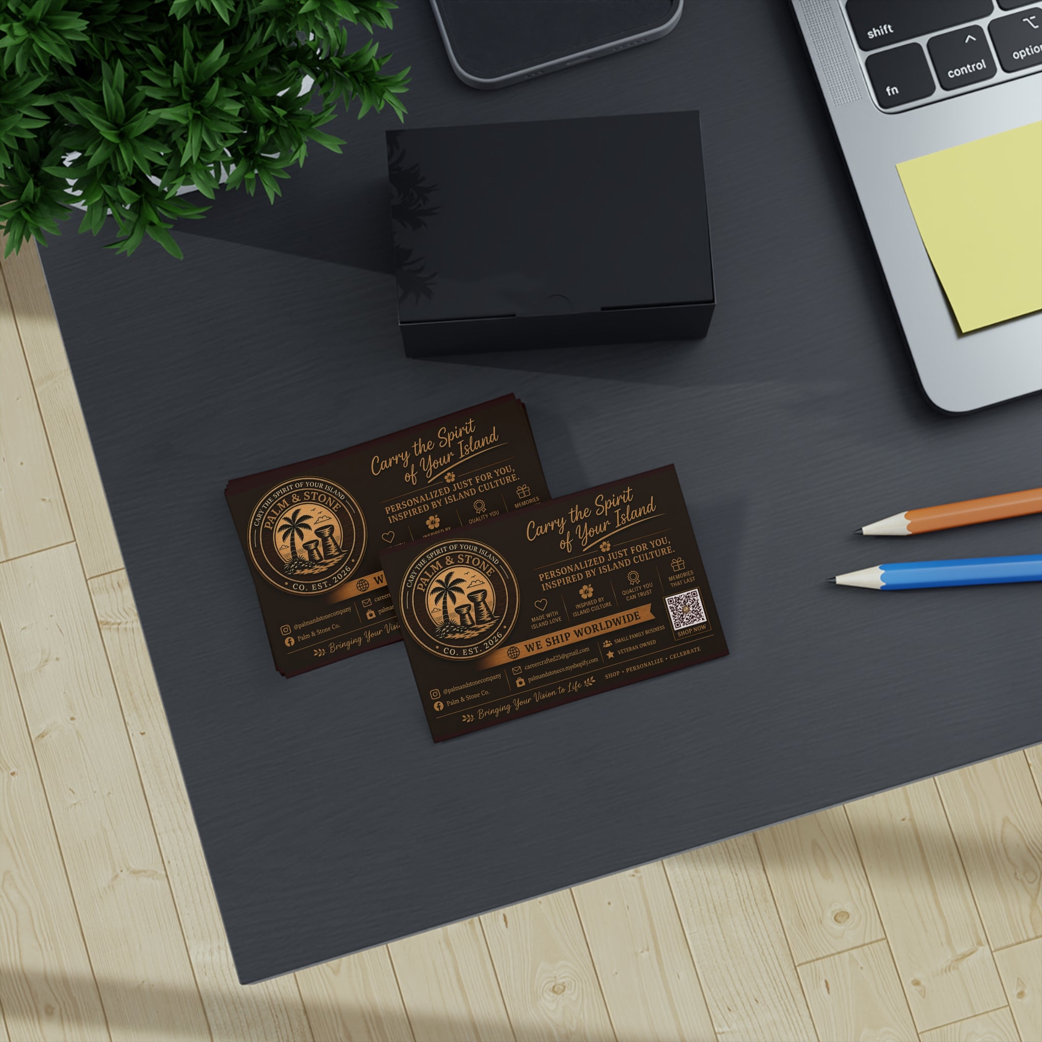 Island-Inspired Business Cards | Custom 100 Pack (Add your logo and image)