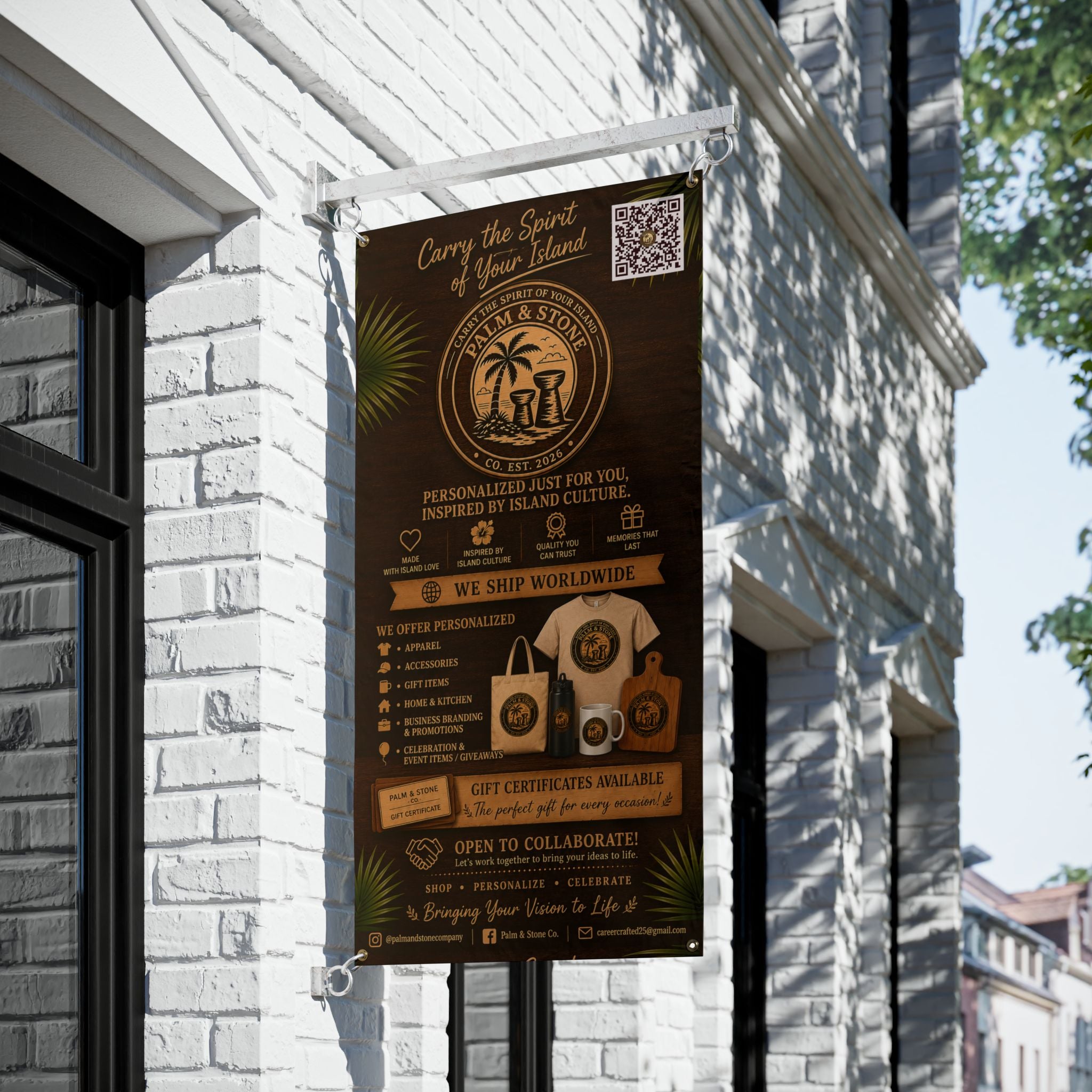 Custom Logo Vinyl Banner — Outdoor Advertising Banner with Grommets