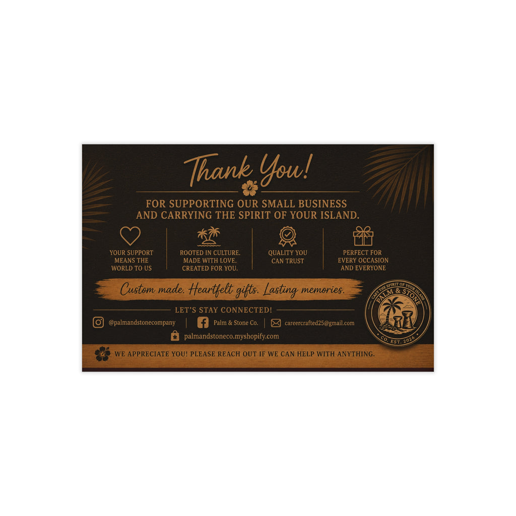 Island-Inspired Business Cards | Custom 100 Pack (Add your logo and image)