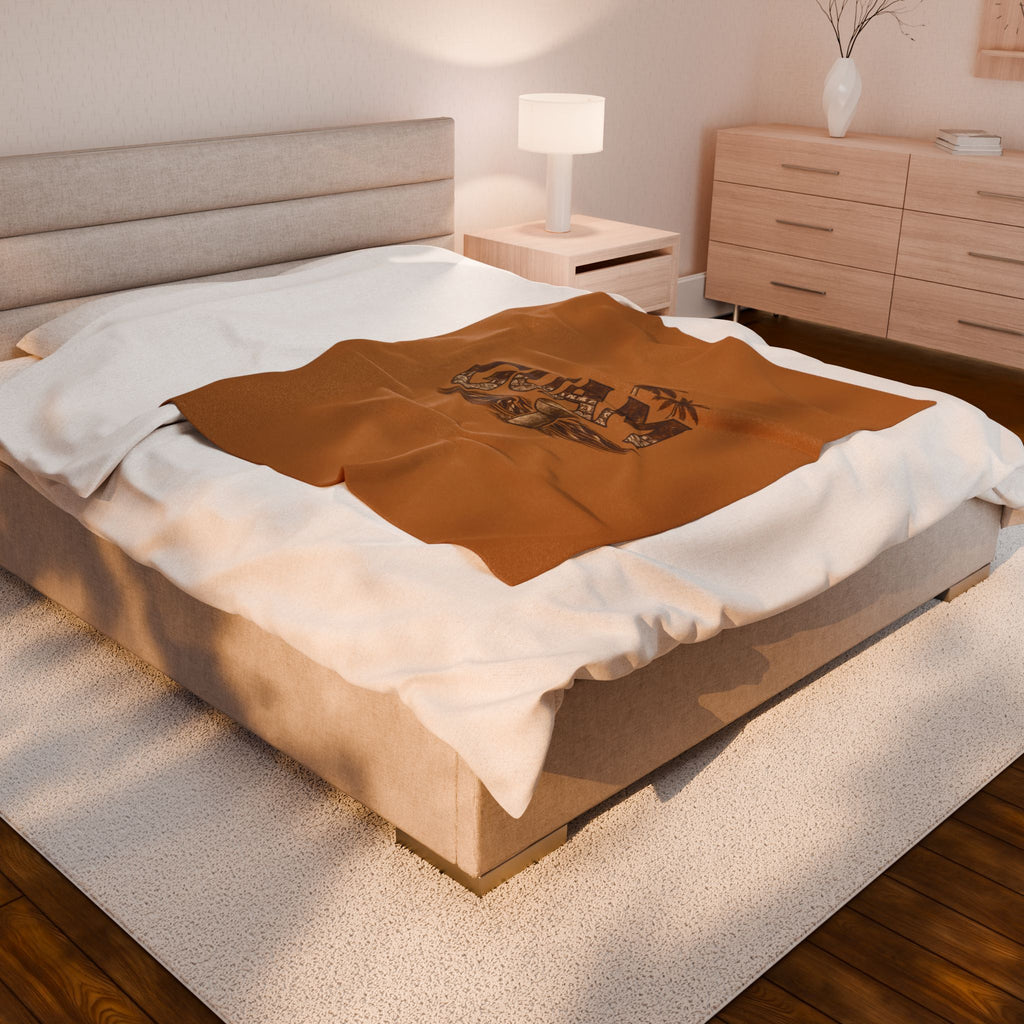 Guam Velveteen Plush Blanket |Tropical Island Souvenir Throw
