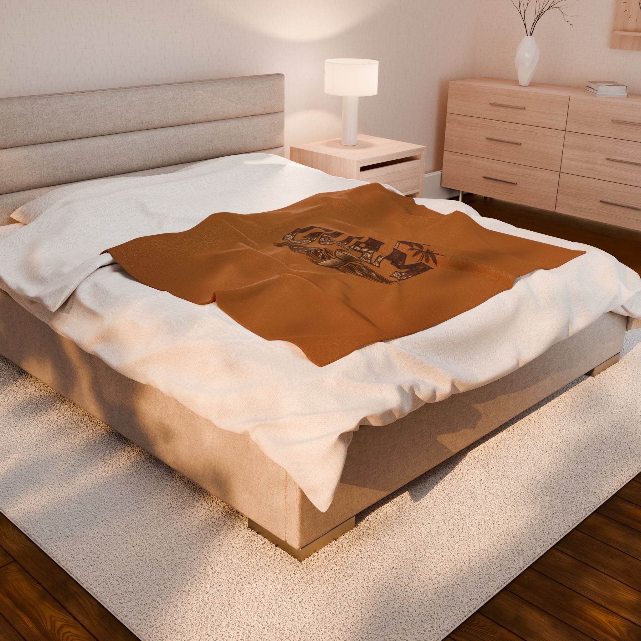 Guam Velveteen Plush Blanket |Tropical Island Souvenir Throw