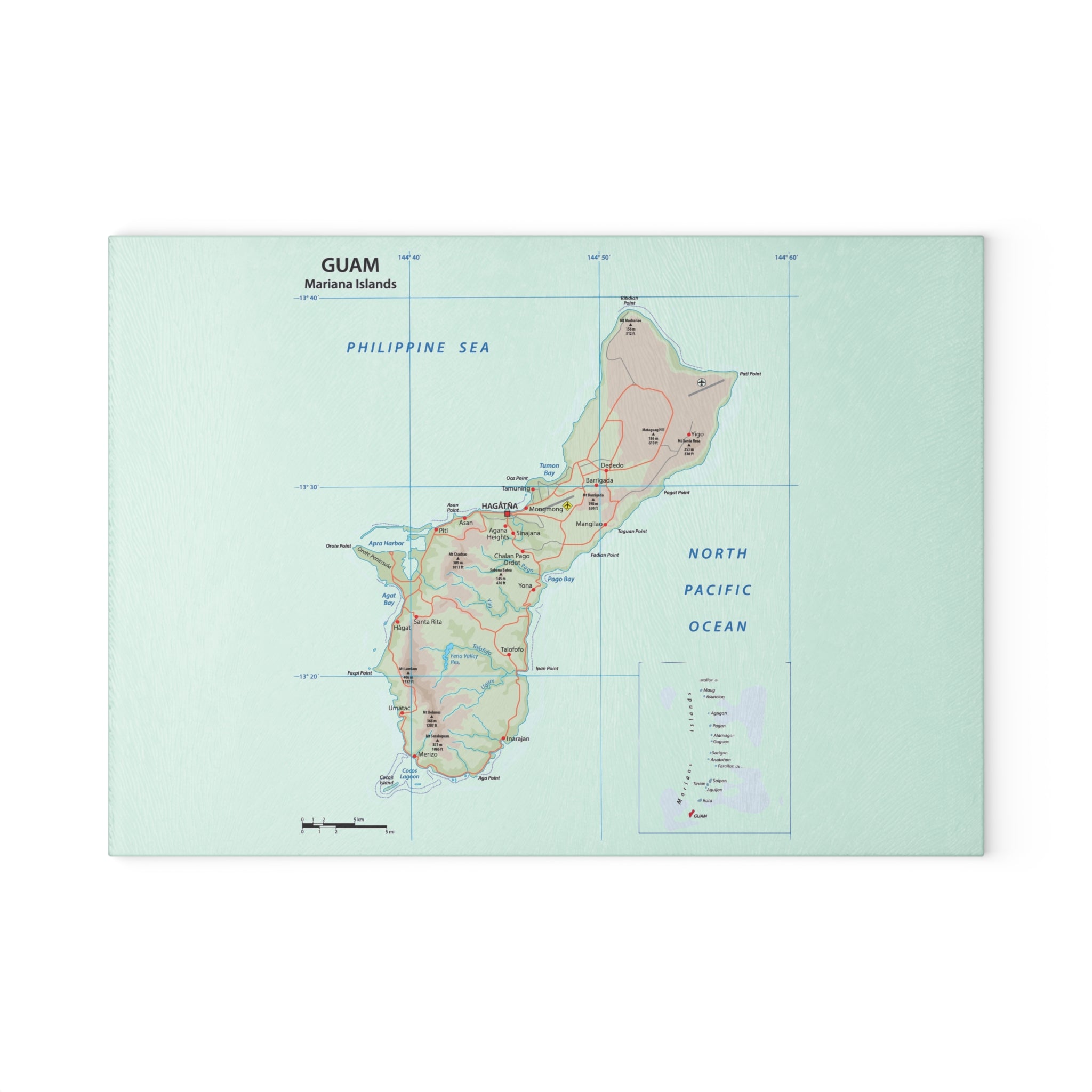 Personalized Island Map Glass Cutting Board | Vintage Nautical Kitchen Decor