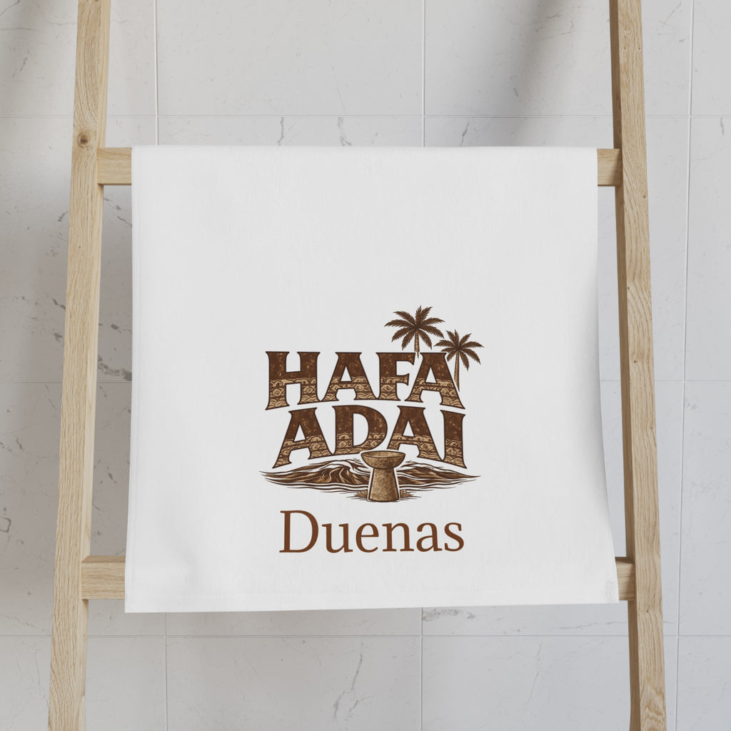 Hand Towel "Hafa Adai" Tropical Palm Personalized Beach Towel (Custom Name)