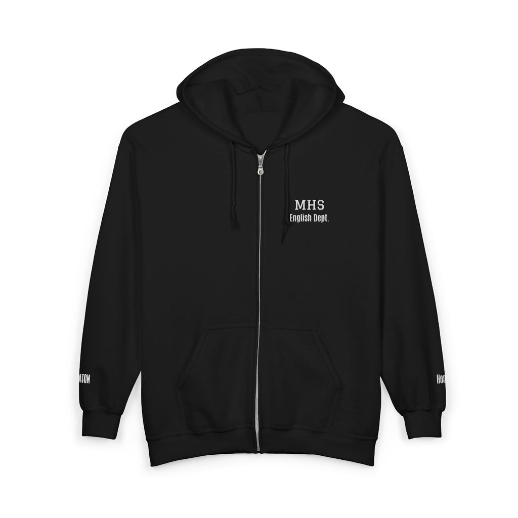 Personalized Unisex Heavy Blend™ Full Zip Hooded Sweatshirt (Add your school name, logo, subject, initials)