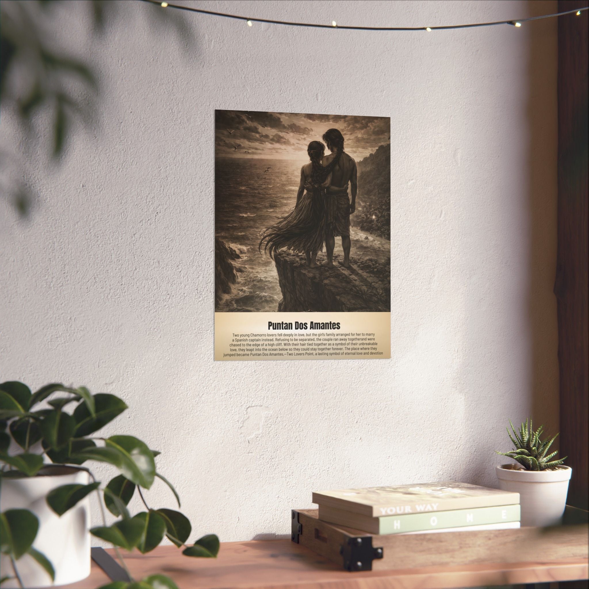 "Puntan Dos Amantes" Vintage Wall Art | Matte Finished Wall Art