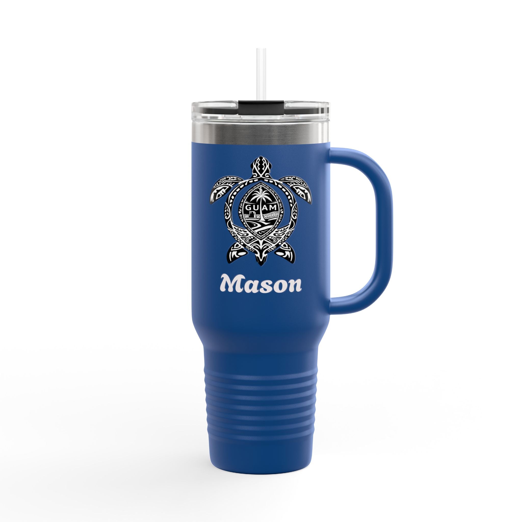 40oz Insulated Travel Mug | Personalized Name | Mason Sea Turtle Design