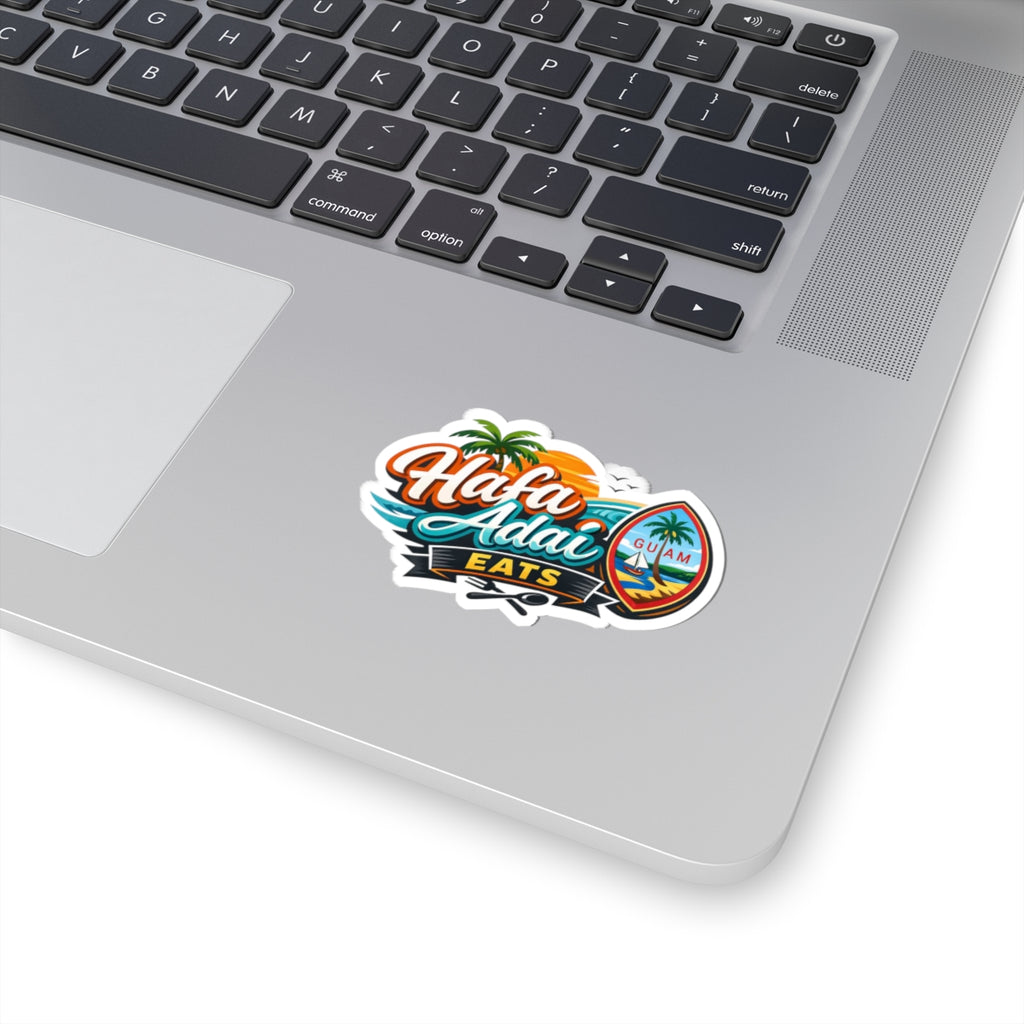 Hafa Adai Eats Kiss-Cut Sticker (business branding mock-up)