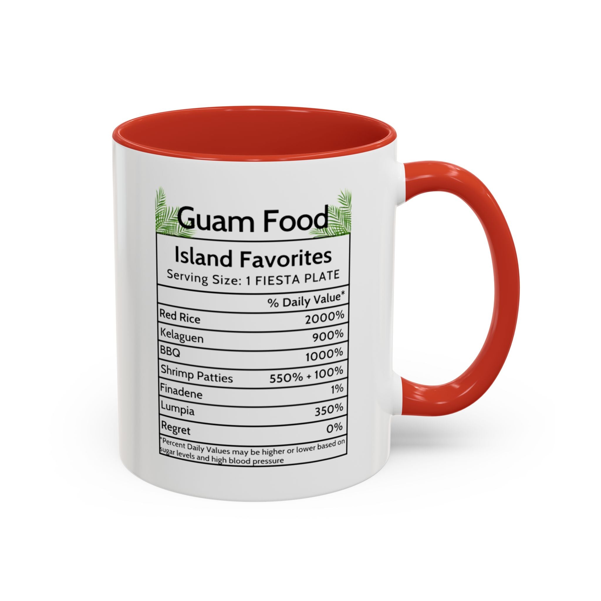 Personalized Name Guam Fiesta Menu Coffee Mug | Island Favorites Accent Mug (11/15oz)