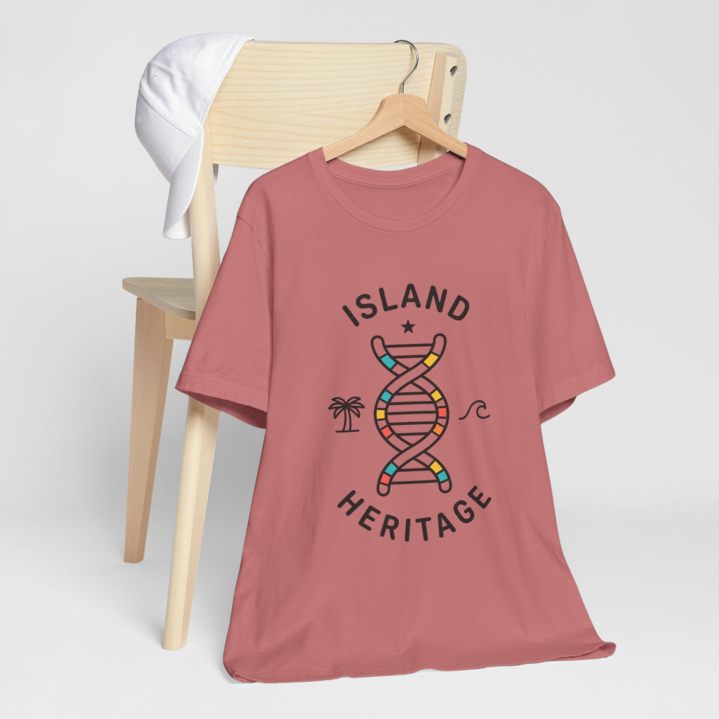 Island Heritage T-Shirt | Caribbean Pride, Retro Passport Stamp