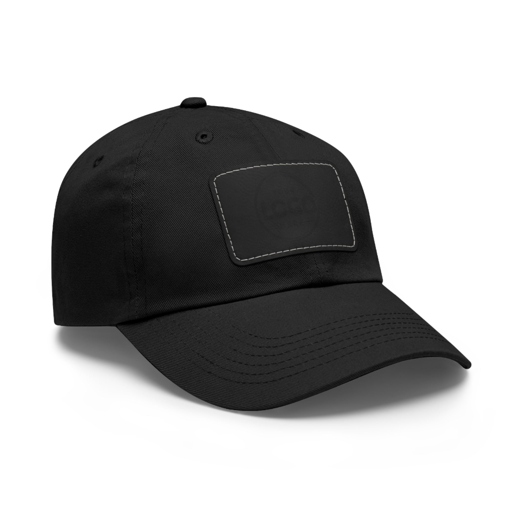 Leather Patch Dad Hat — Custom Logo Rectangular Patch Cap