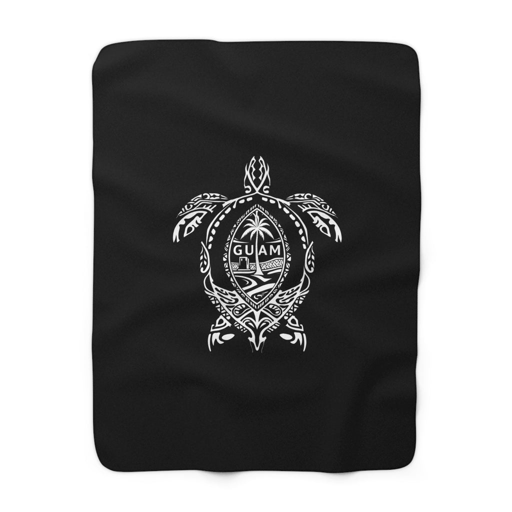 Guam Turtle Sherpa Blanket | Cozy Island-Inspired Fleece Throw | Personalized (Optional)