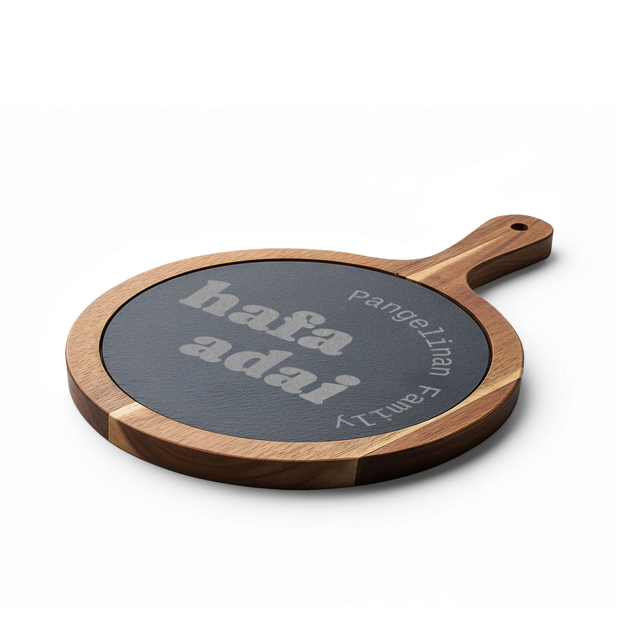 Personalized Engraved Charcuterie Board with Slate Insert