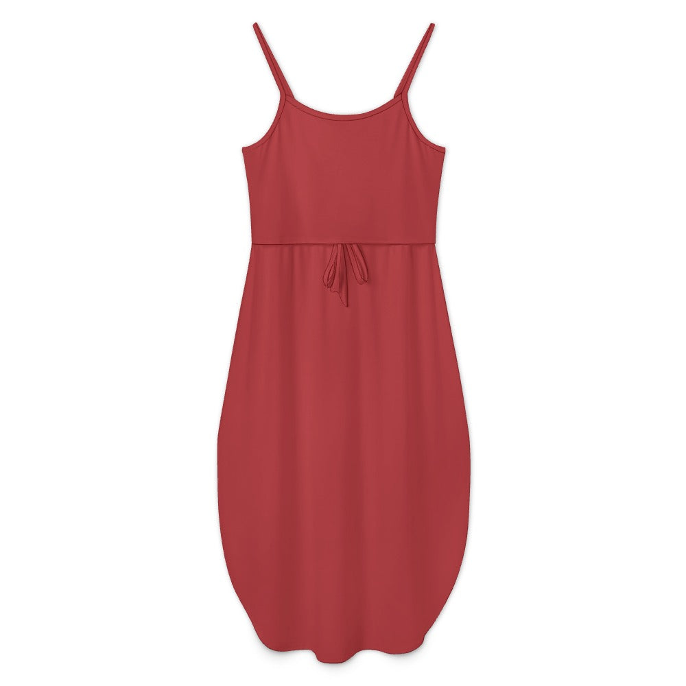 Spaghetti strap side slit dress