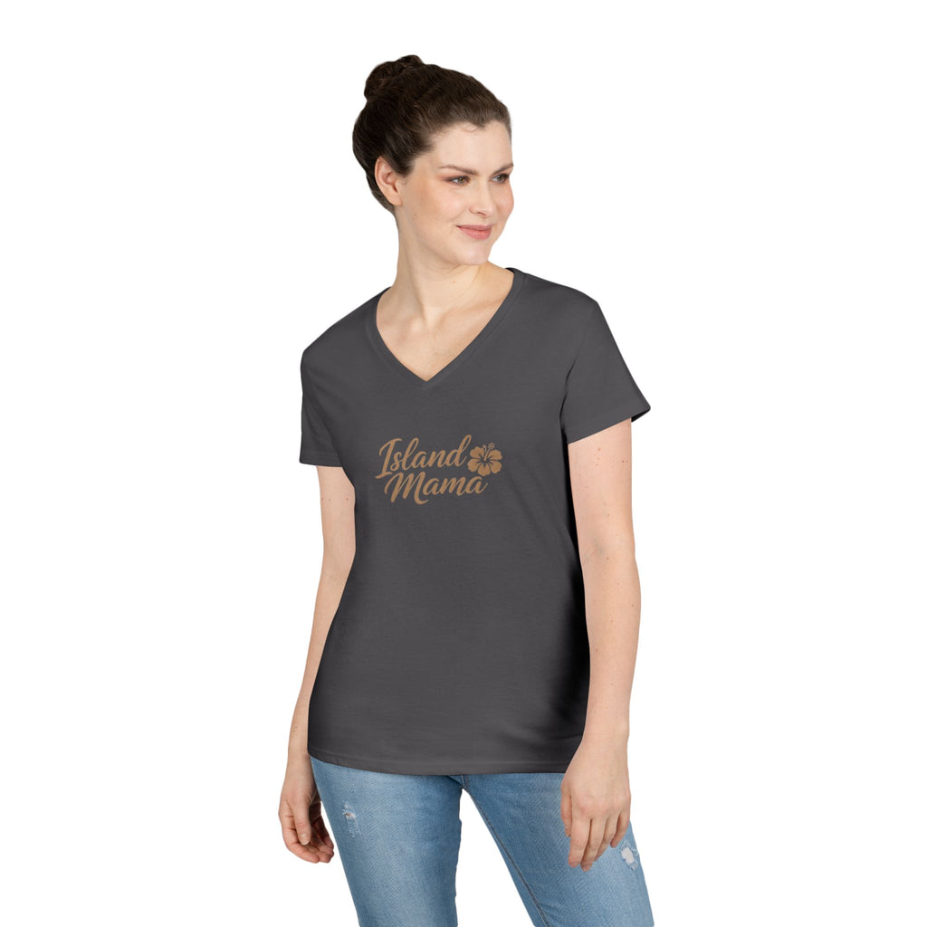 Personalized Island Mama V-Neck T-Shirt