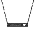 Personalized Cutout Heart Bar Necklace | Engraved Name Bar Pendant