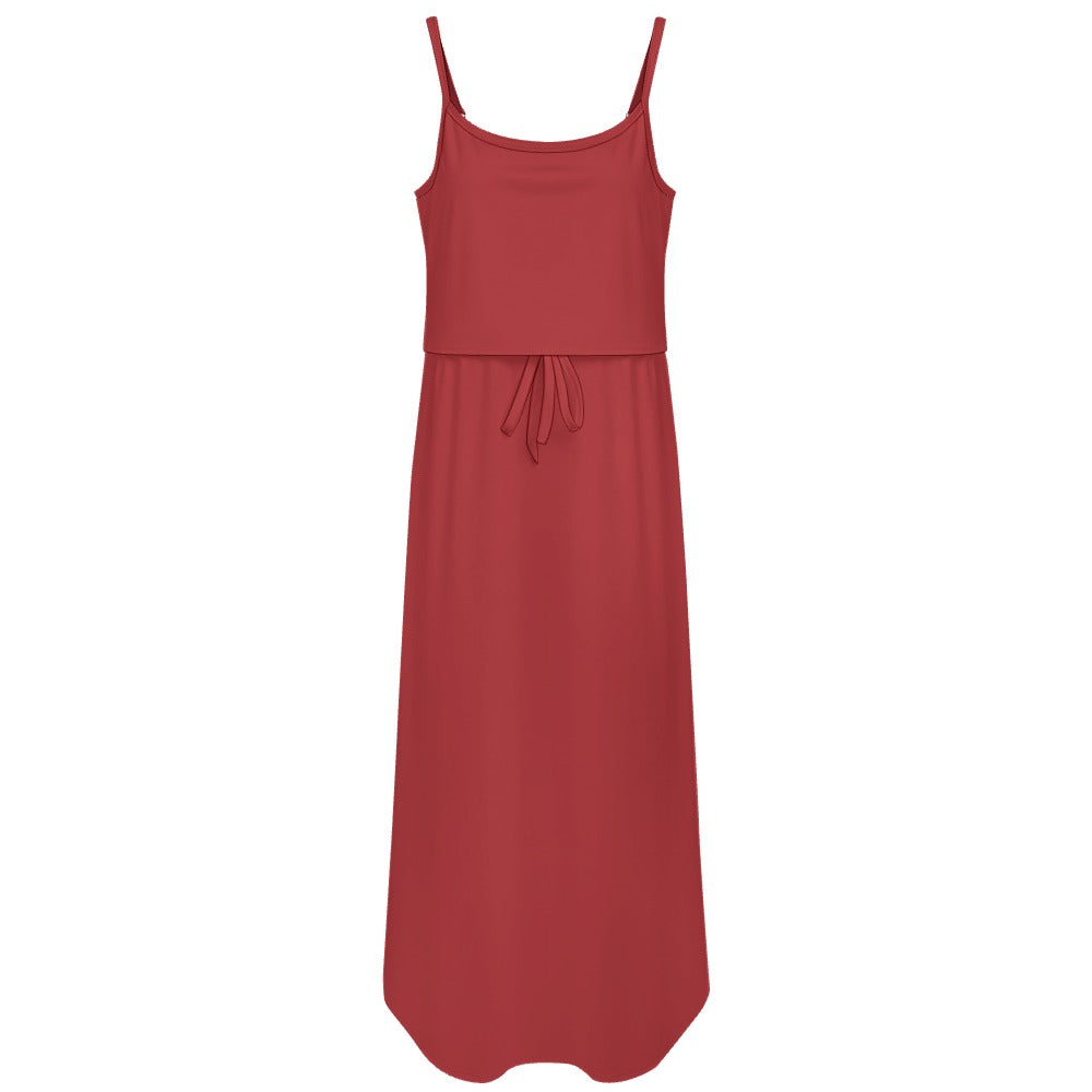 Spaghetti strap side slit dress