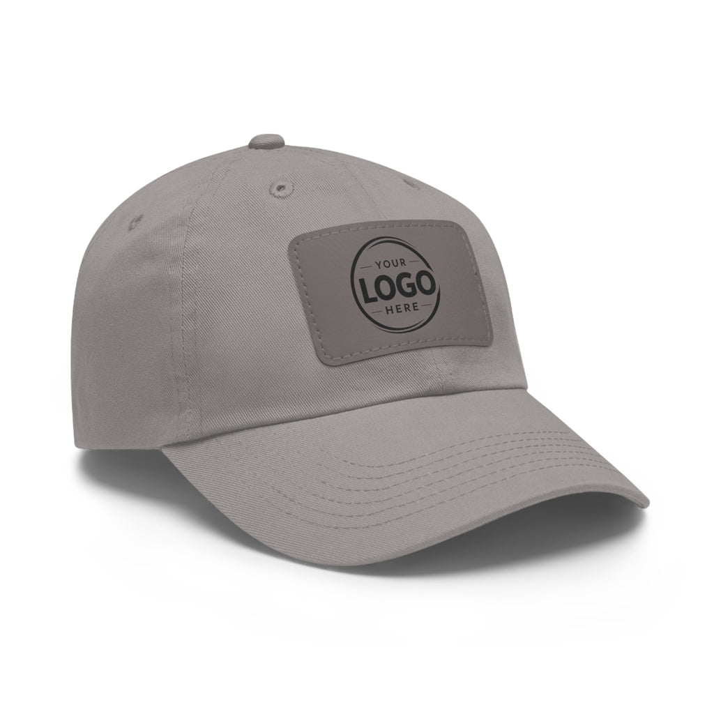 Leather Patch Dad Hat — Custom Logo Rectangular Patch Cap