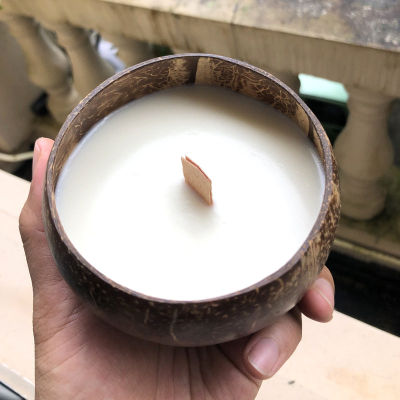 Aromatherapy Coconut Shell Candle Cup Handmade (Made to Order)