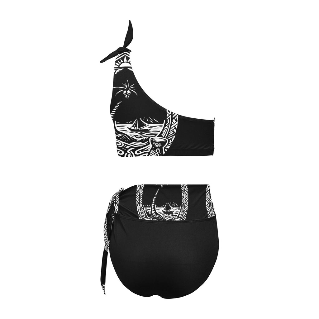 Guam Native Seal High Waisted One Shoulder Bikini Set (S-XXL)