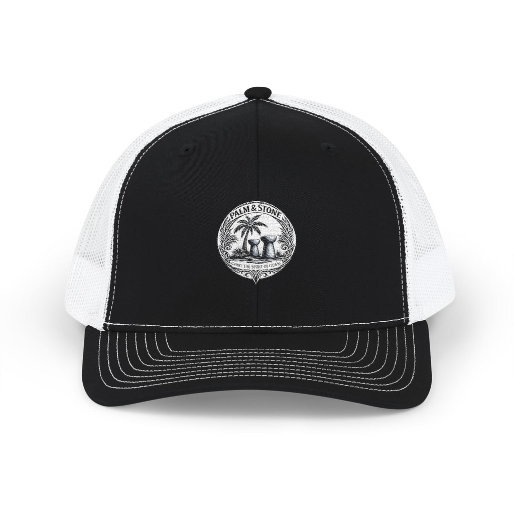 Palm Tree Patch Trucker Snapback Hat | Vintage Island Embroidery
