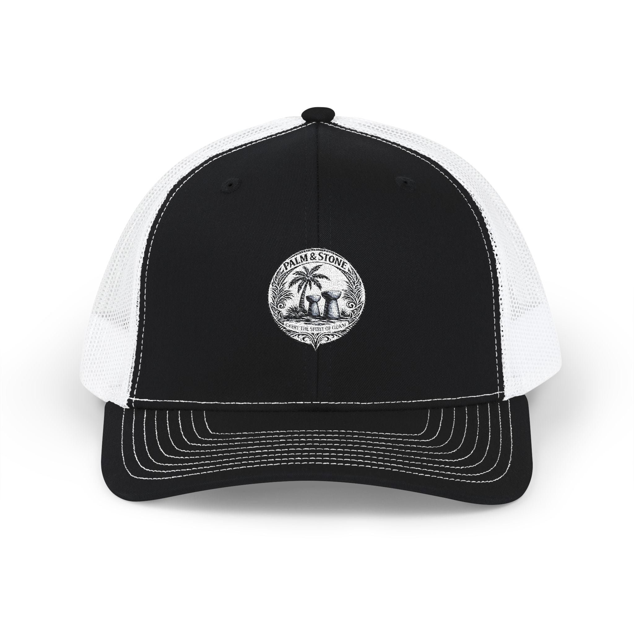Palm Tree Patch Trucker Snapback Hat | Vintage Island Embroidery