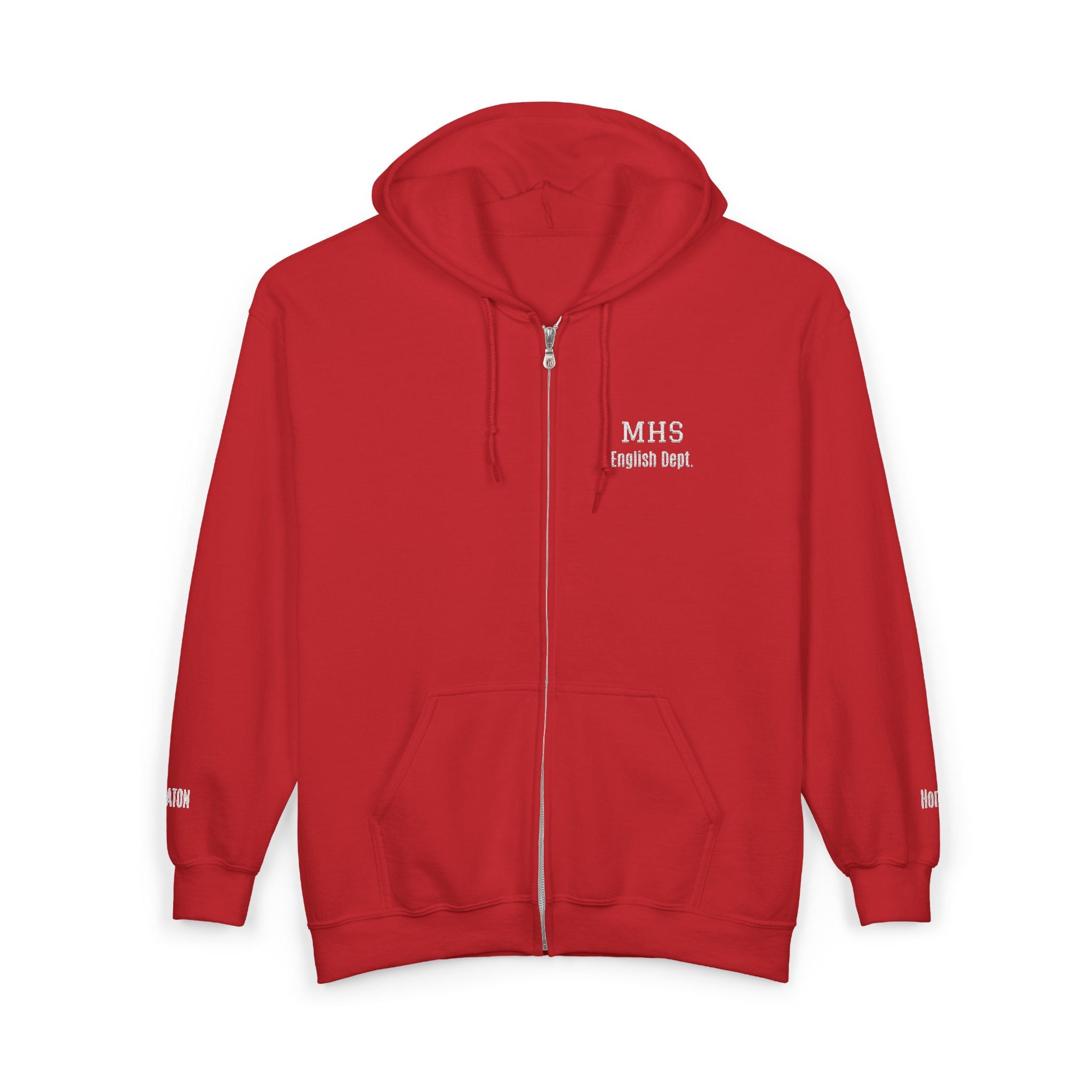 Personalized Unisex Heavy Blend™ Full Zip Hooded Sweatshirt (Add your school name, logo, subject, initials)