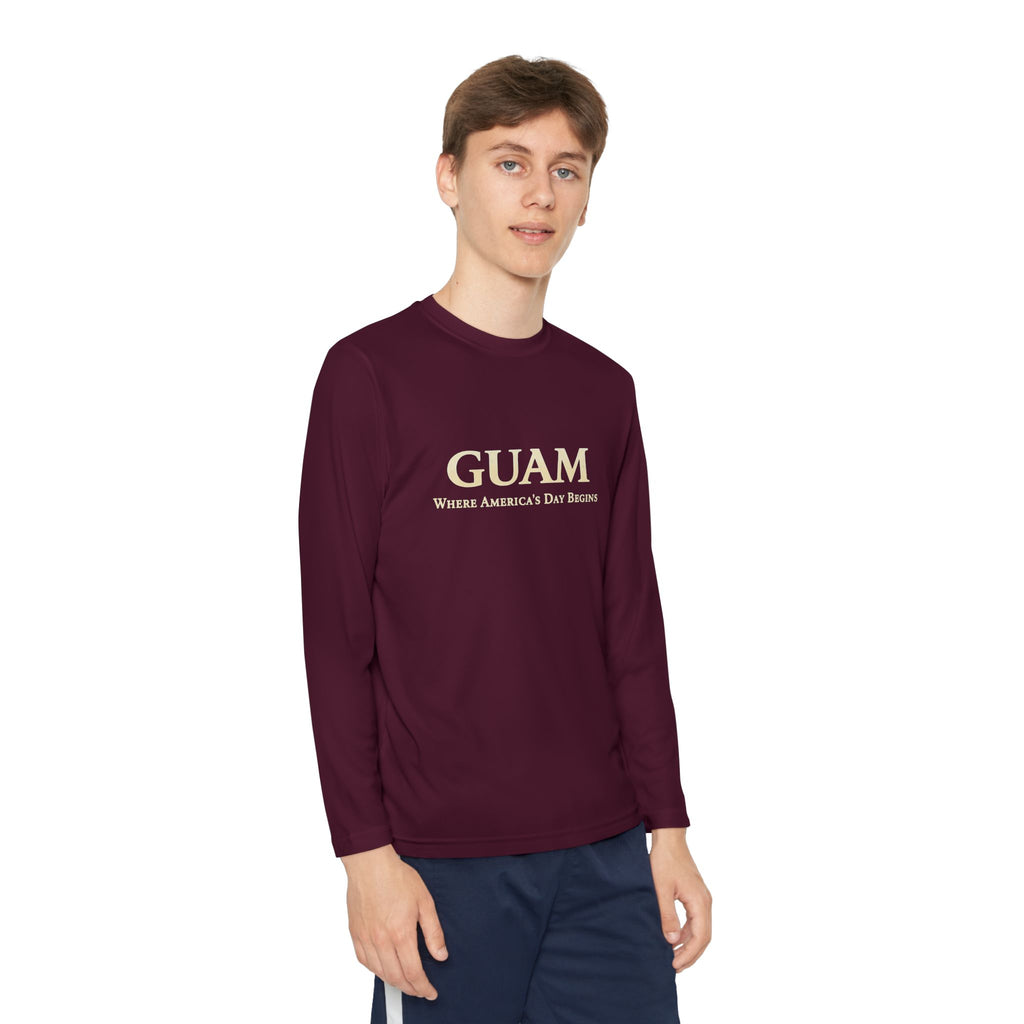 Guam 671 Long Sleeve Youth Tee "Where America's Day Begins"