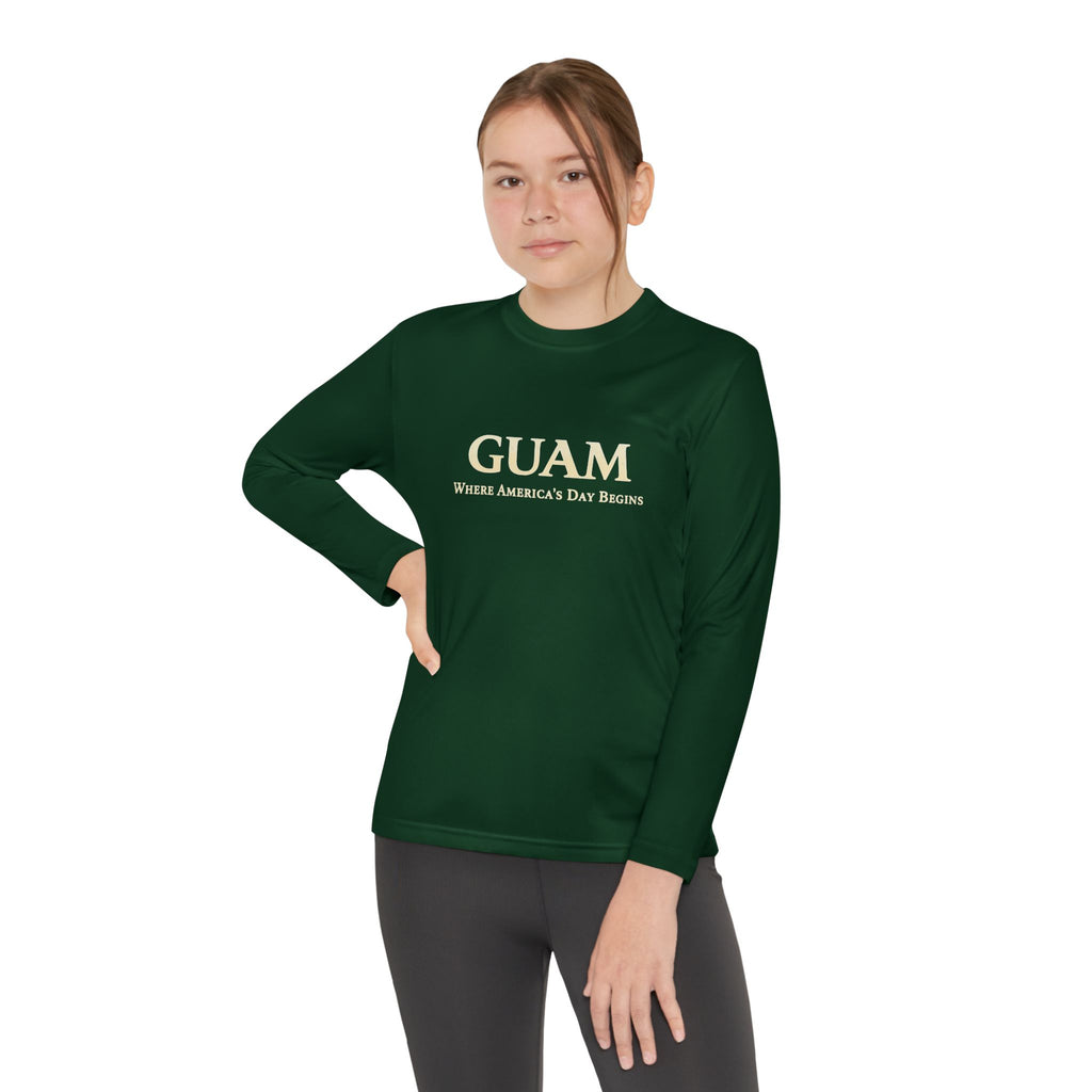 Guam 671 Long Sleeve Youth Tee "Where America's Day Begins"