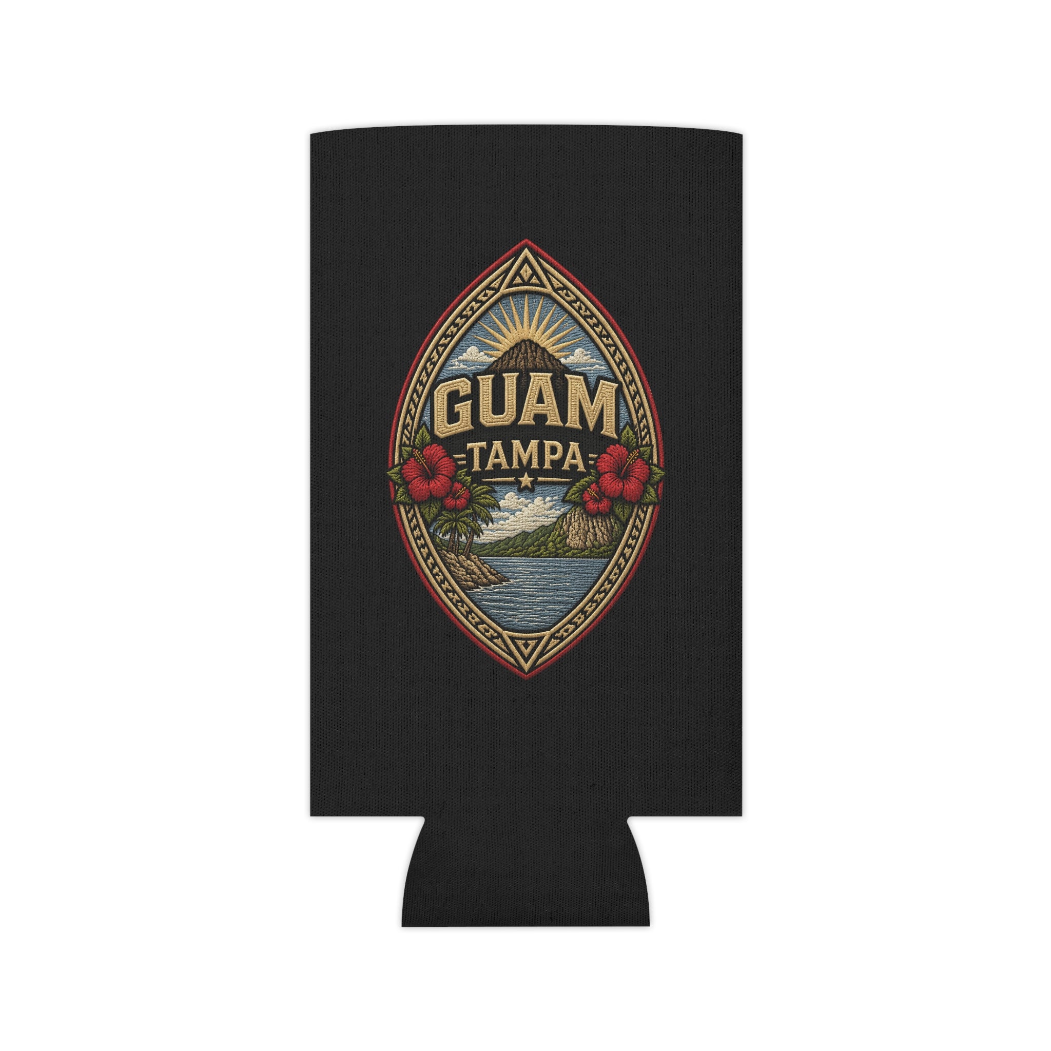 BLACK Guam Seal Tampa Can Cooler | Koozie