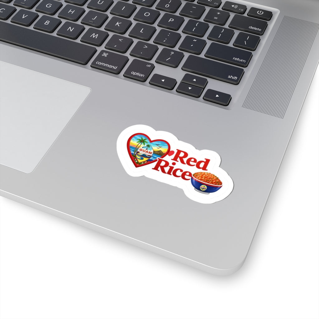 Guam Heart Stickers | Red Rice, Lumpia, Spam, Empanadas, BBQ, Mainland Island Timing Options