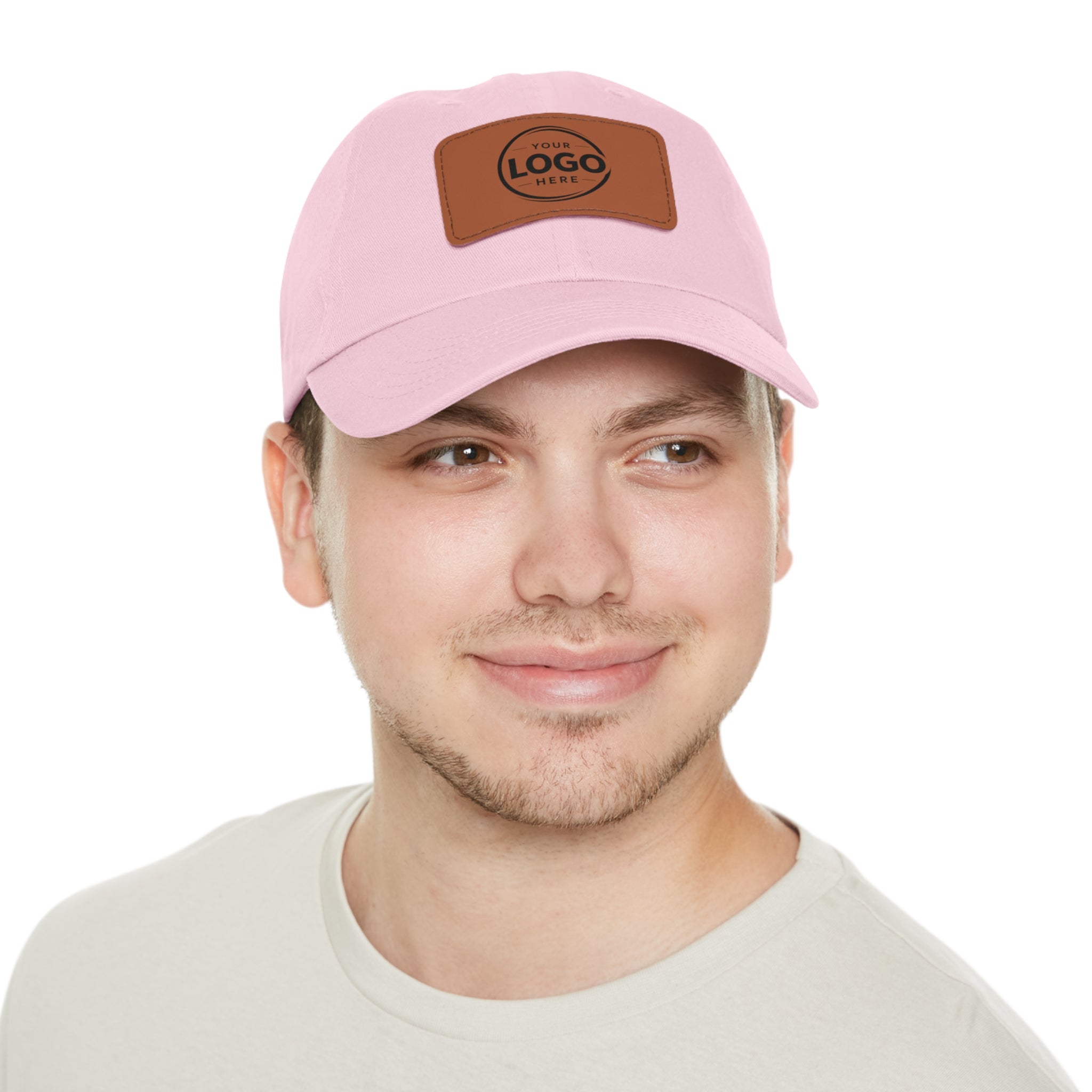 Leather Patch Dad Hat — Custom Logo Rectangular Patch Cap