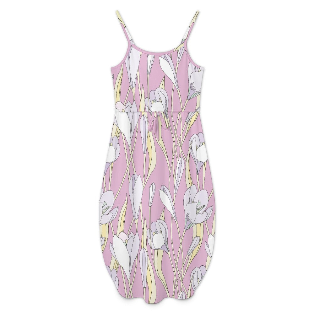 Spaghetti strap side slit dress