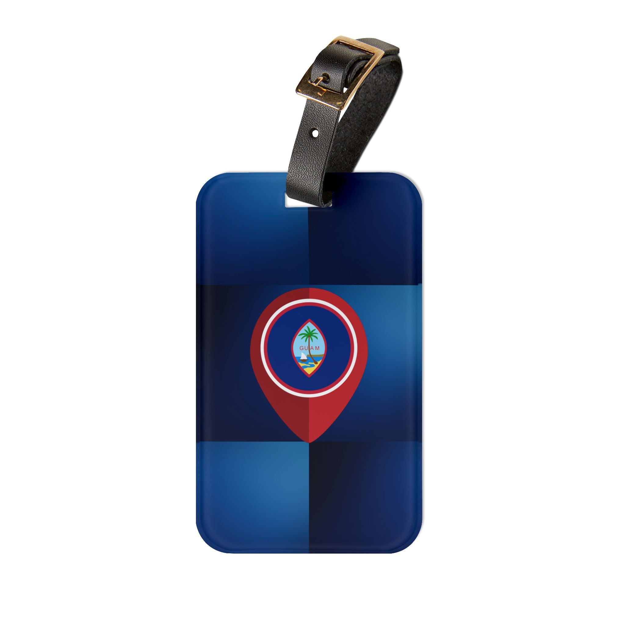 Guam Map Pin Luggage Tag | Navy Travel ID Tag