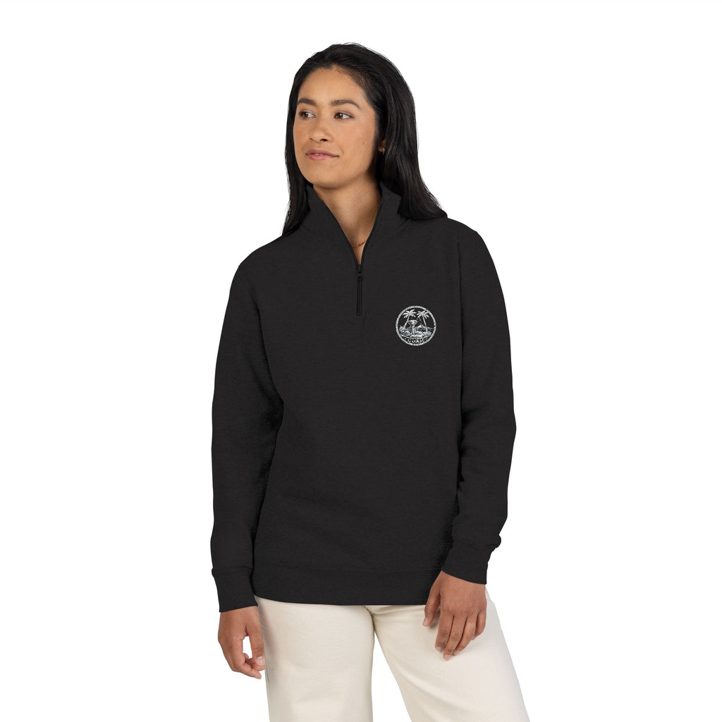Embroidered Chest Pullover | Cozy Quarter-Zip Fleece