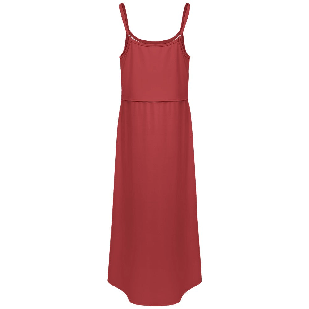 Spaghetti strap side slit dress