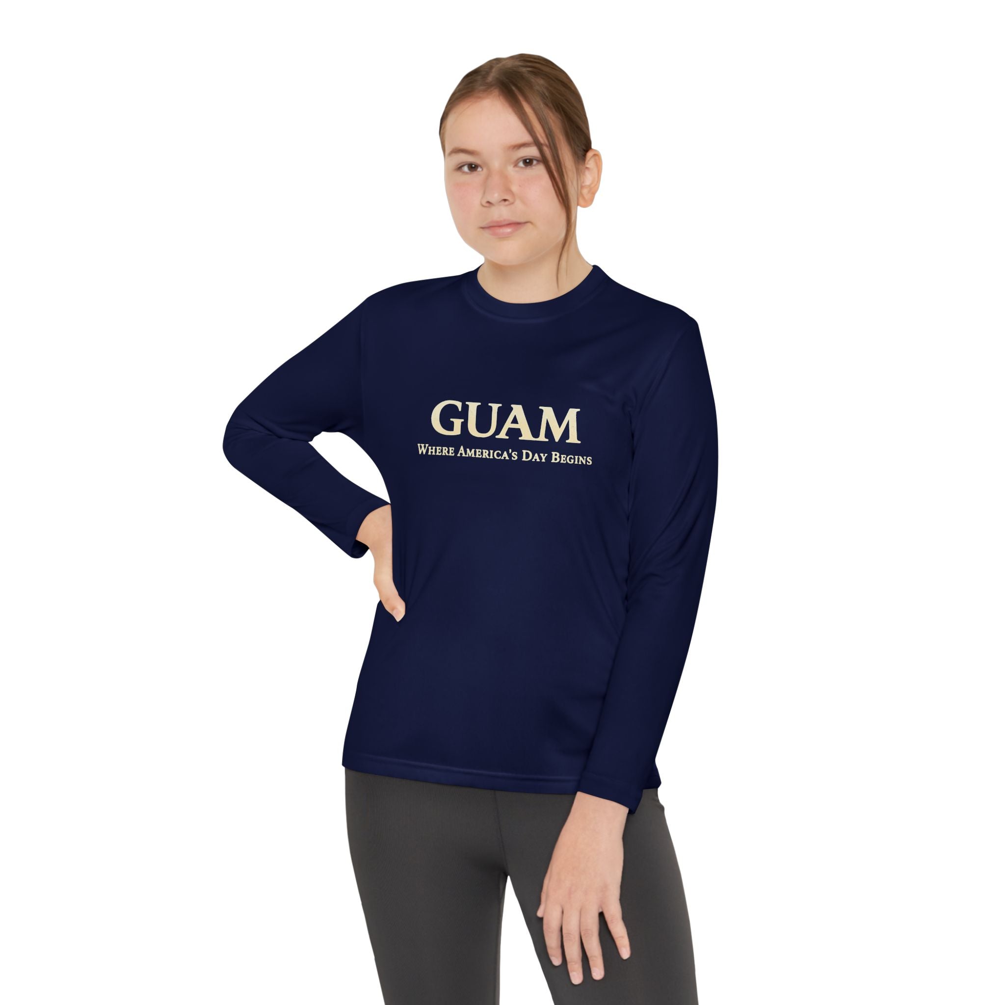 Guam 671 Long Sleeve Youth Tee "Where America's Day Begins"