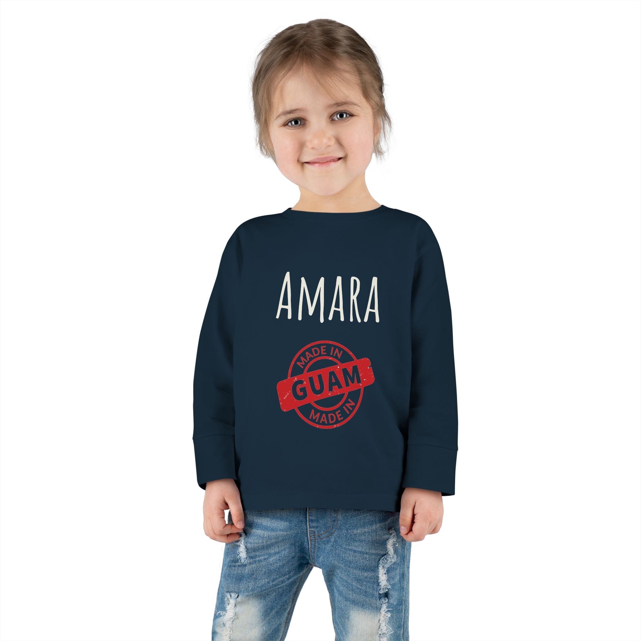 Personalize Made In Guam Kids Long Sleeve Shirt | Customize Name Long Sleeve