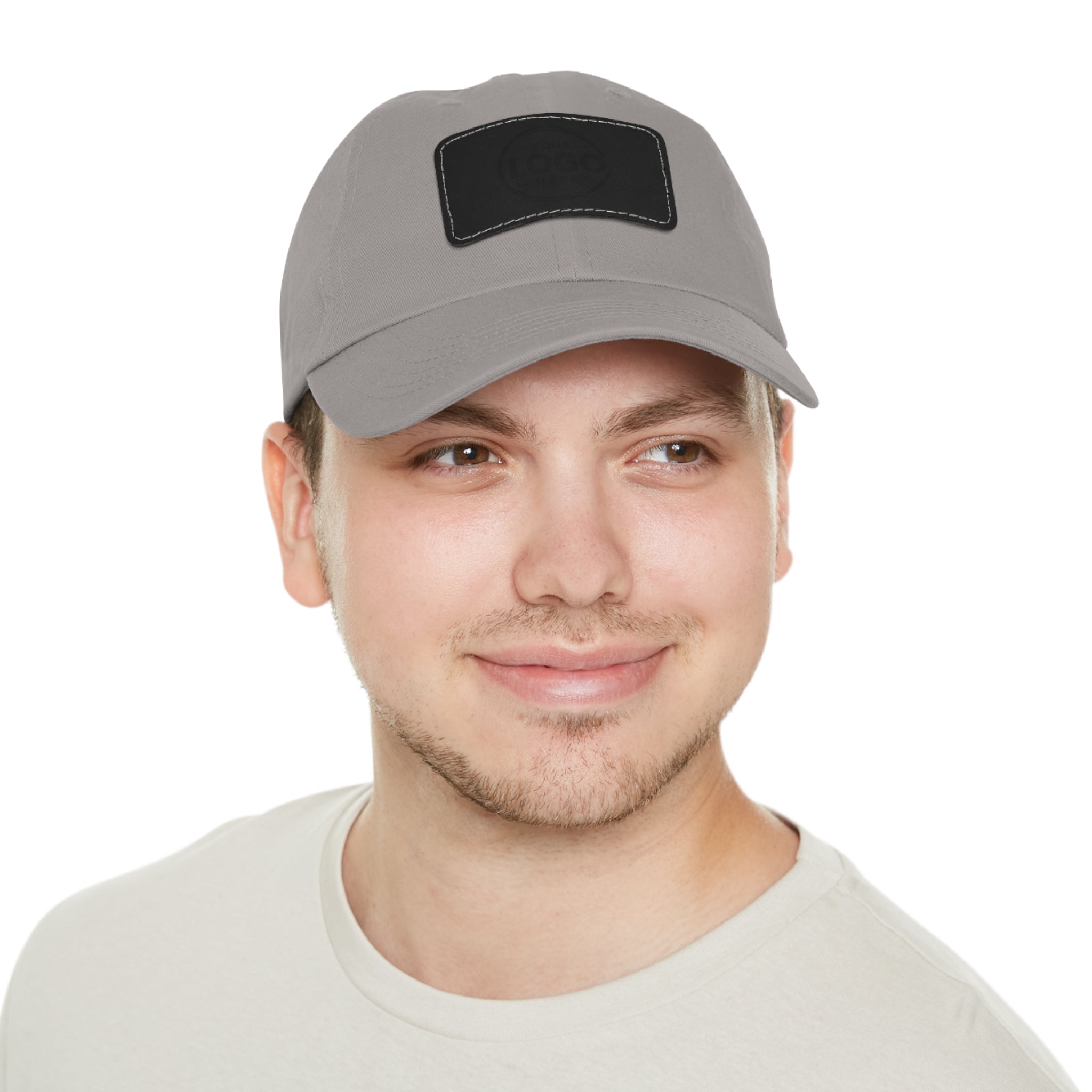 Leather Patch Dad Hat — Custom Logo Rectangular Patch Cap