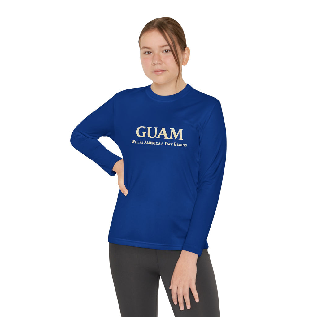 Guam 671 Long Sleeve Youth Tee "Where America's Day Begins"