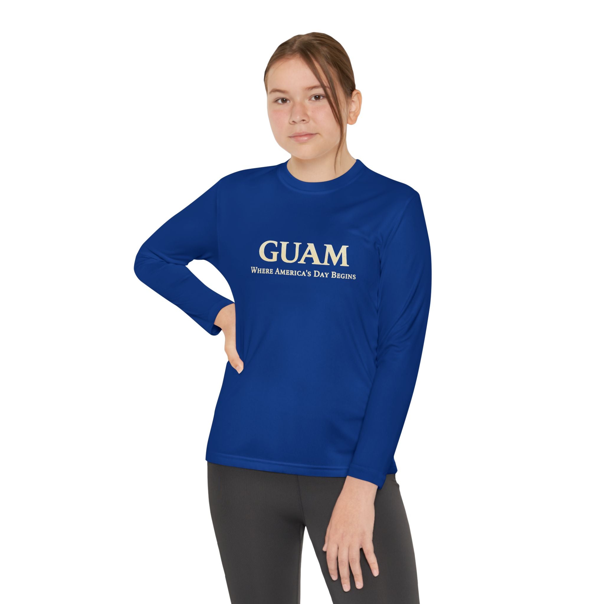Guam 671 Long Sleeve Youth Tee "Where America's Day Begins"