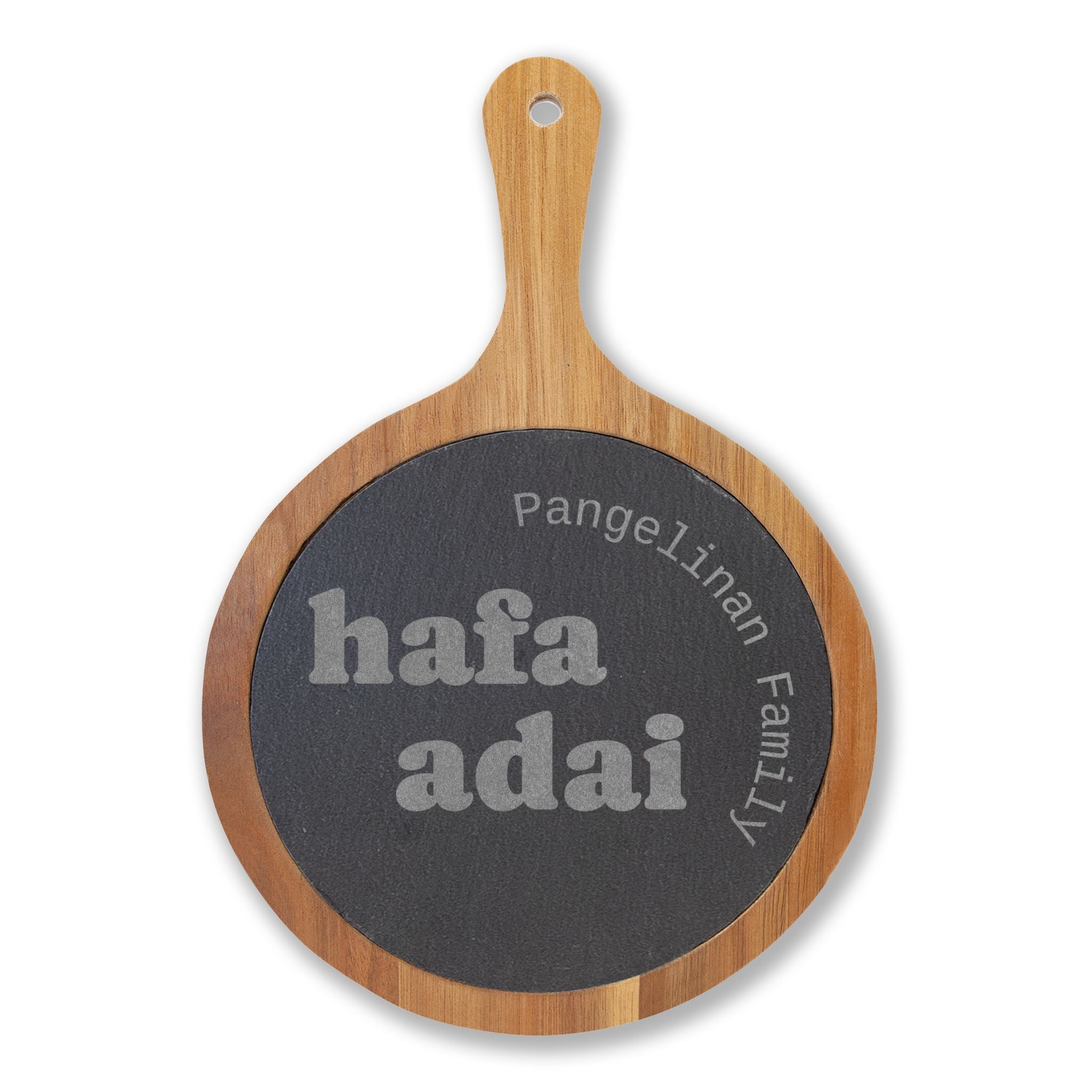 Personalized Engraved Charcuterie Board with Slate Insert