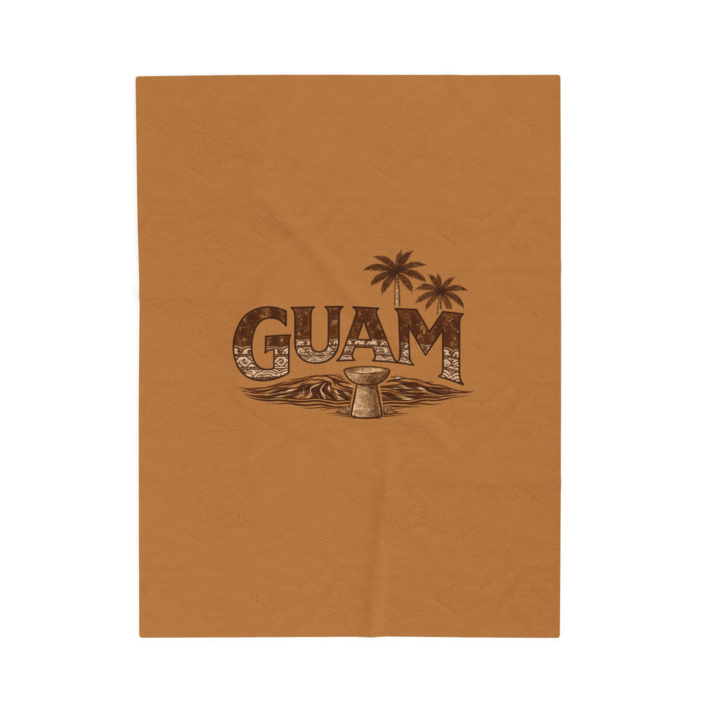 Guam Velveteen Plush Blanket |Tropical Island Souvenir Throw