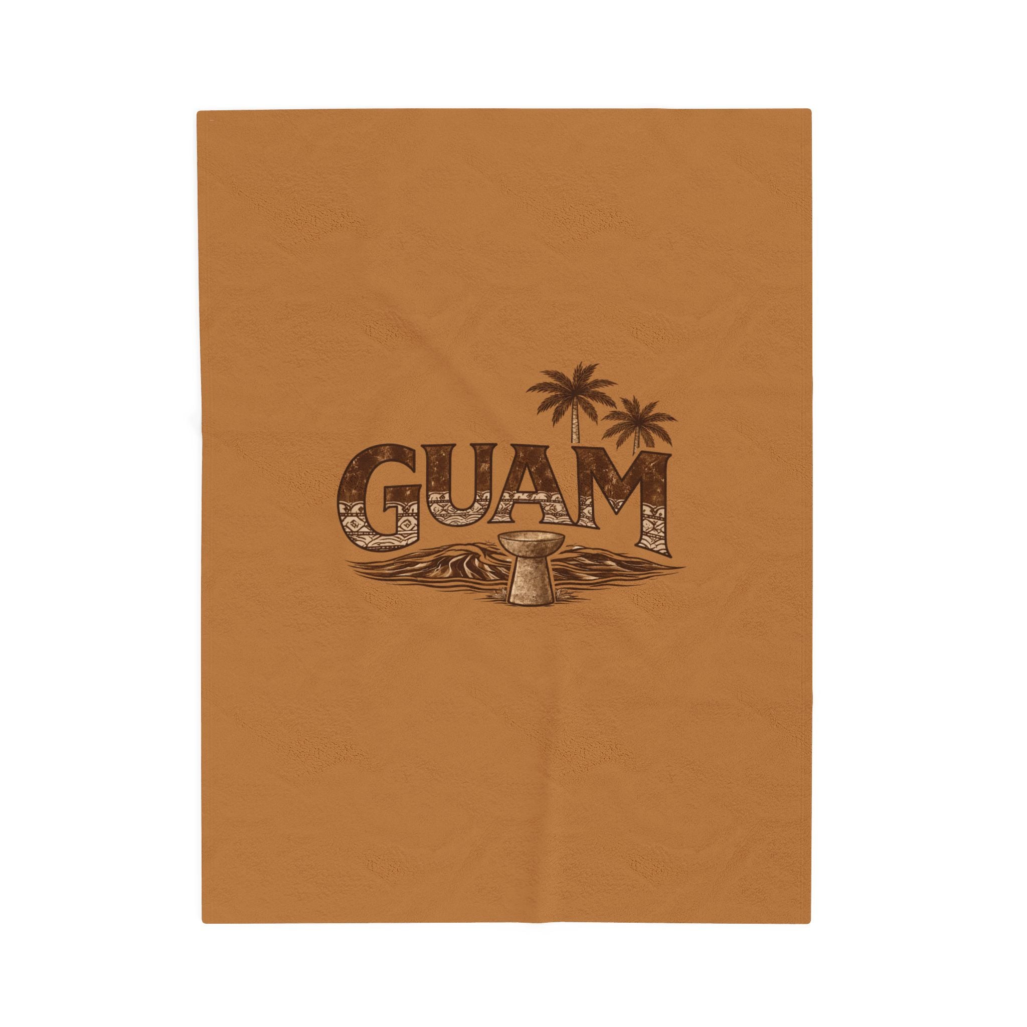 Guam Velveteen Plush Blanket |Tropical Island Souvenir Throw
