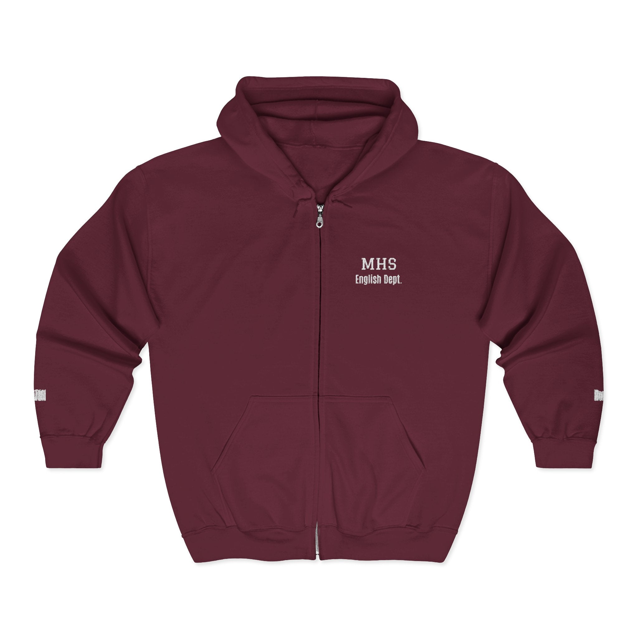 Personalized Unisex Heavy Blend™ Full Zip Hooded Sweatshirt (Add your school name, logo, subject, initials)