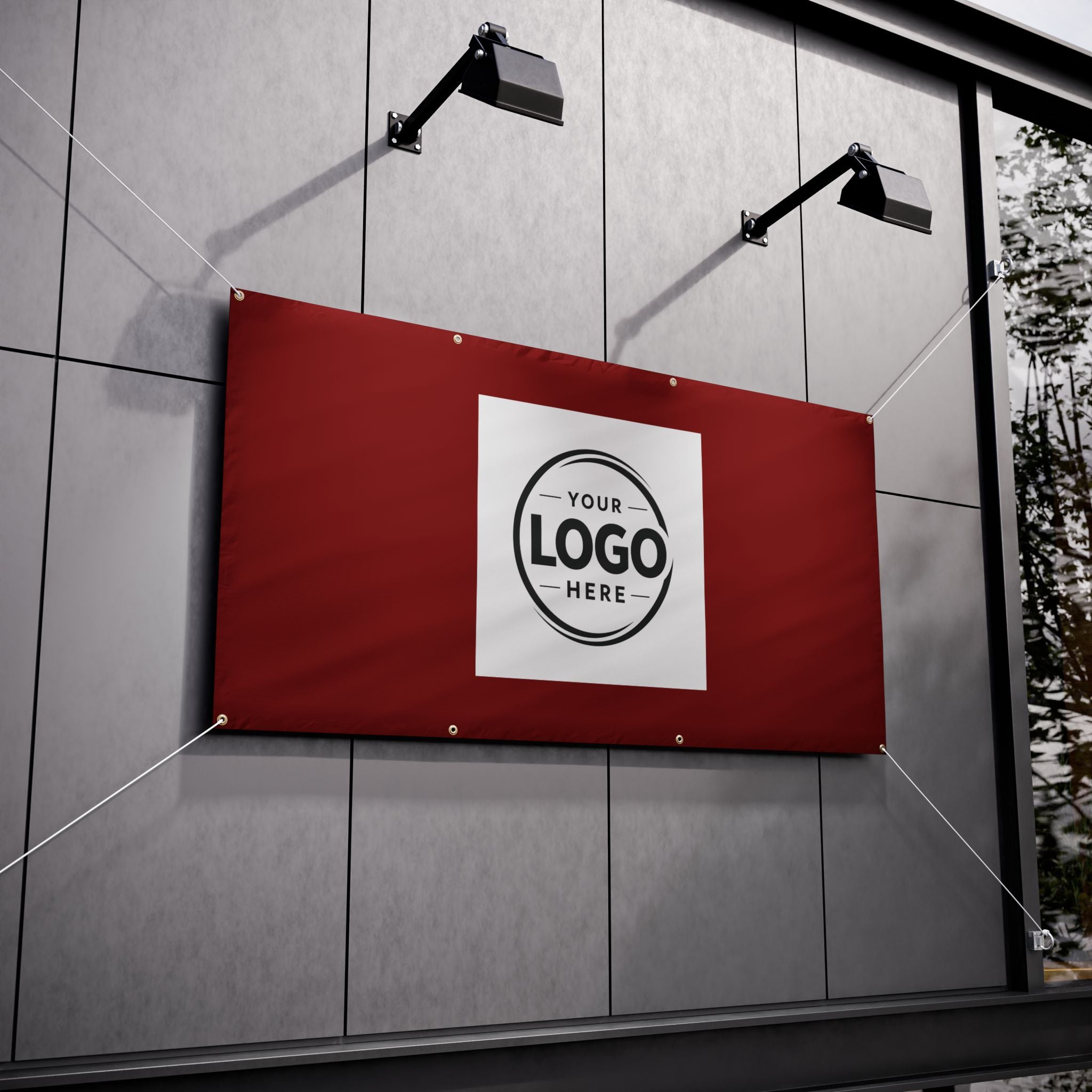 Custom Logo Vinyl Banner — Outdoor Advertising Banner with Grommets