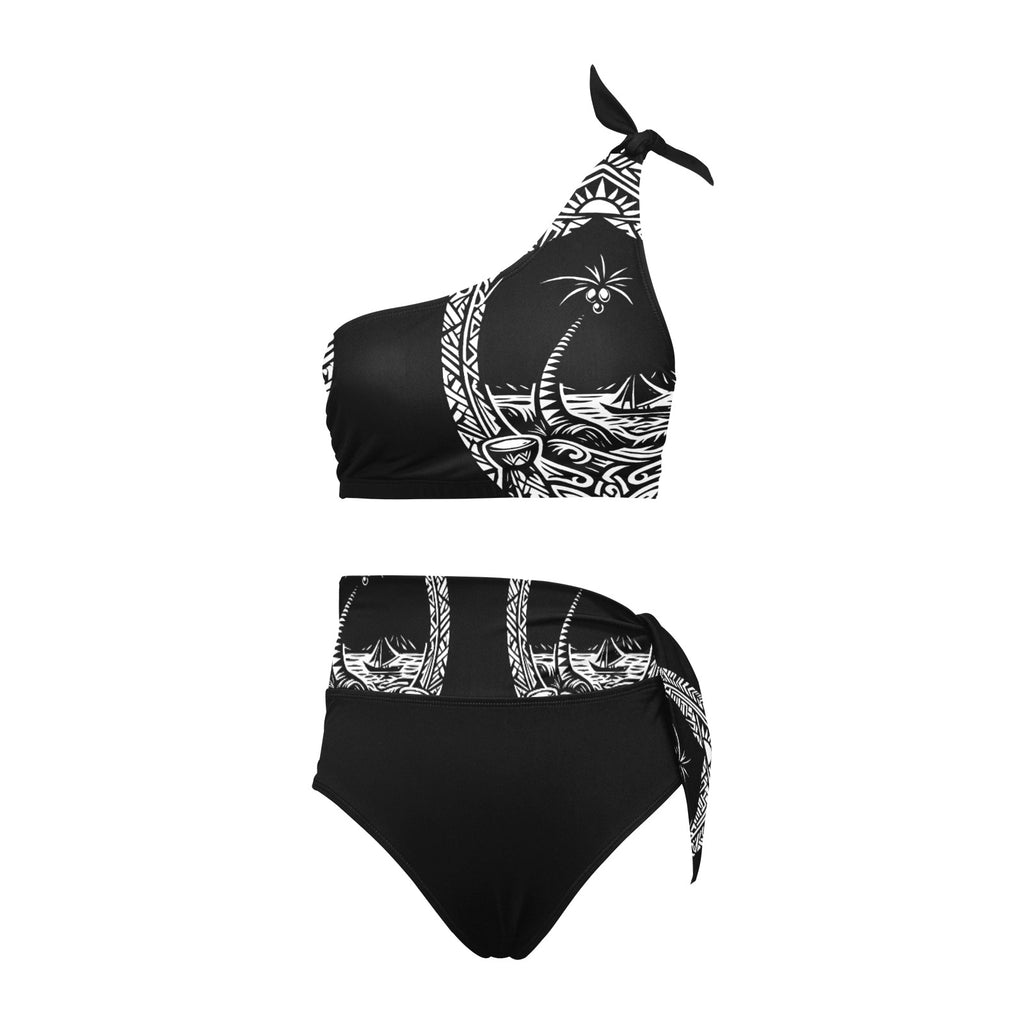 Guam Native Seal High Waisted One Shoulder Bikini Set (S-XXL)