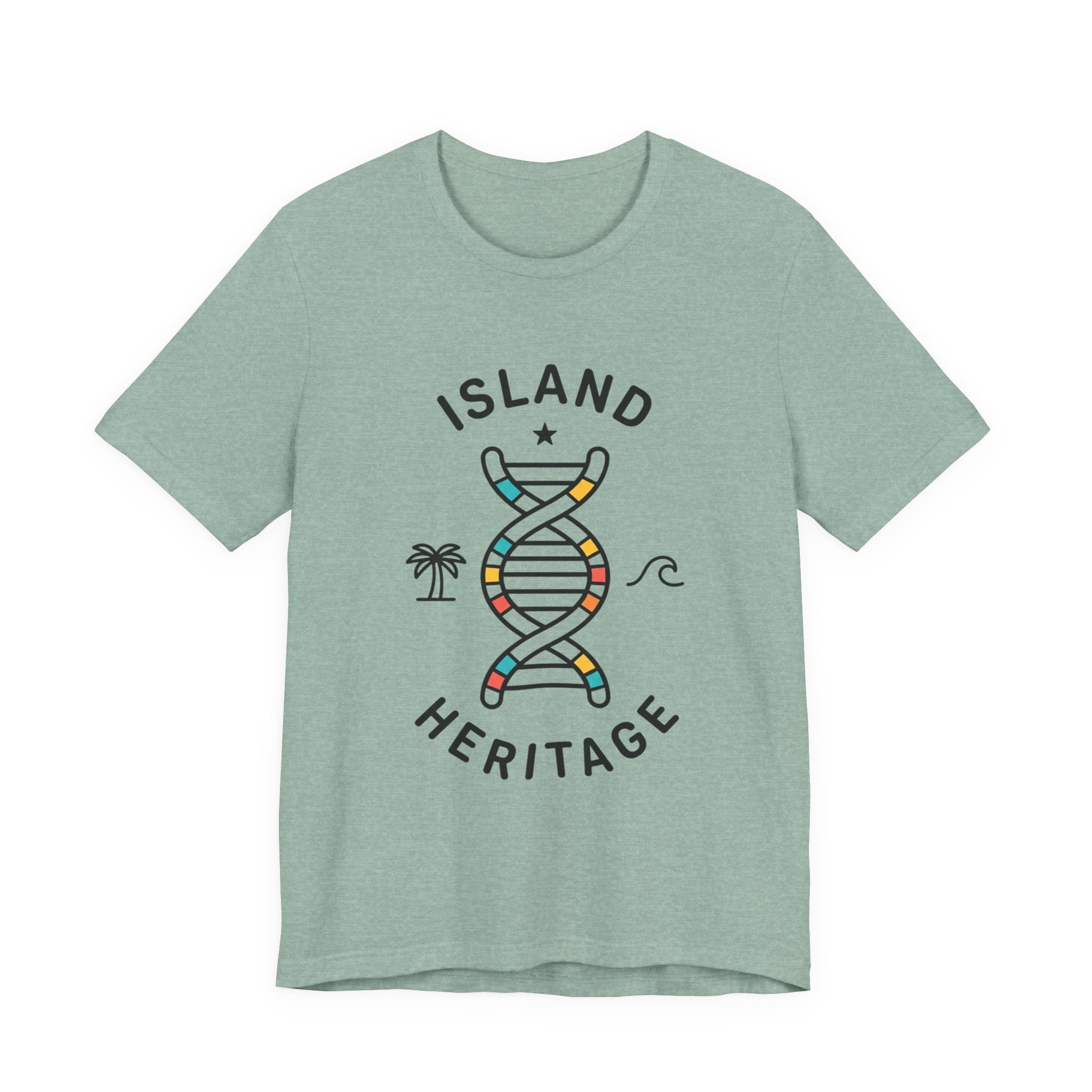 Island Heritage T-Shirt | Caribbean Pride, Retro Passport Stamp