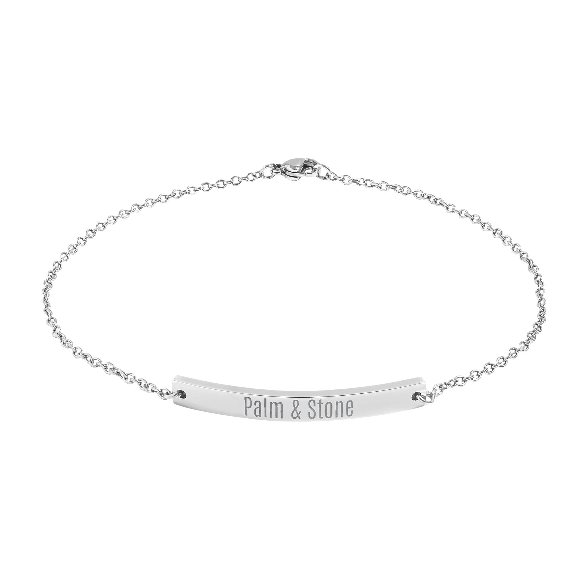 Engravable Curved Bar Anklet | Personalized Name or Message Ankle Bracelet