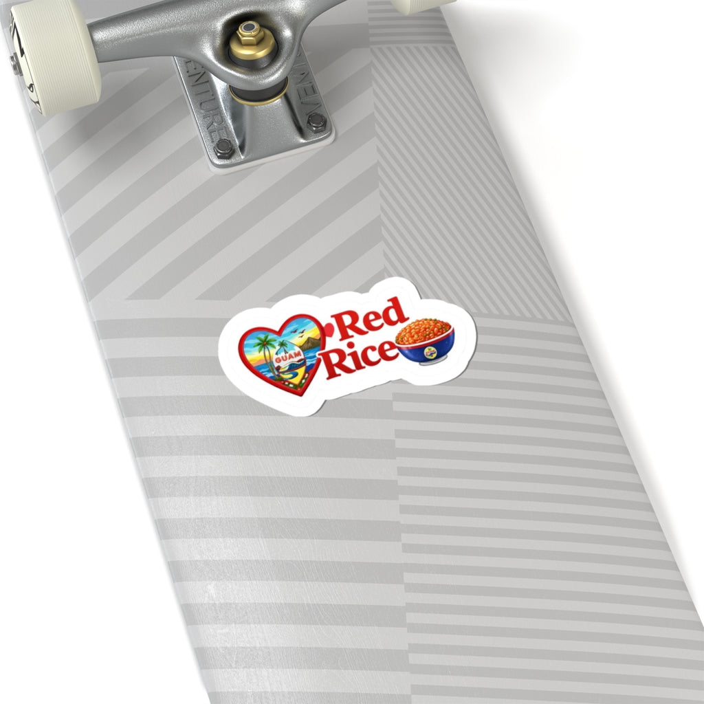 Guam Heart Stickers | Red Rice, Lumpia, Spam, Empanadas, BBQ, Mainland Island Timing Options