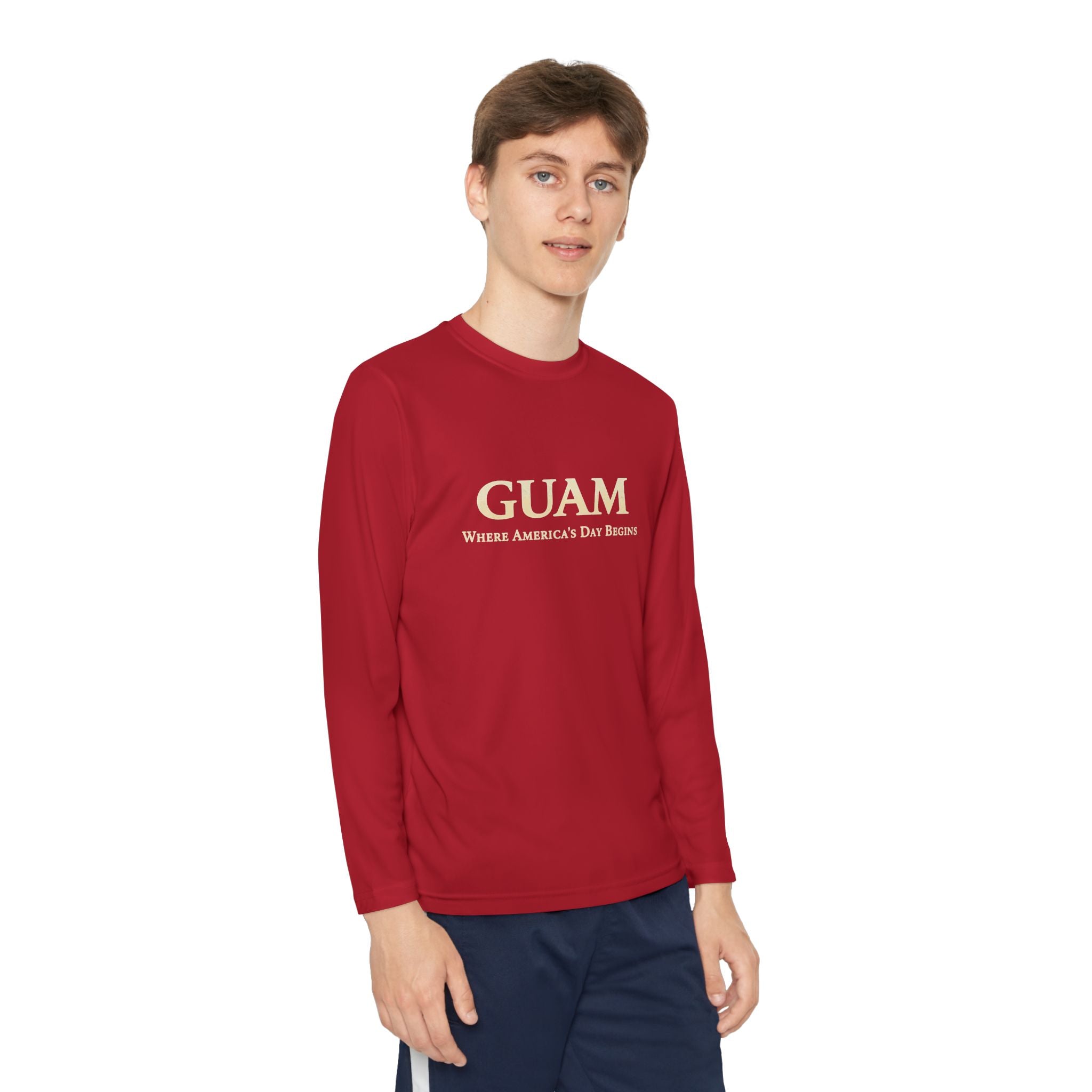 Guam 671 Long Sleeve Youth Tee "Where America's Day Begins"